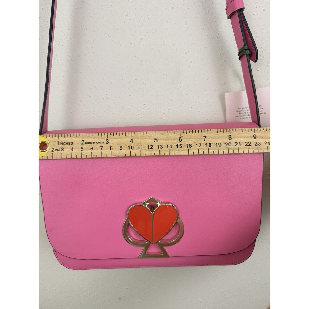 Kate Spade New York Nicola Twistlock Medium Heart Shoulder Bag Leather Crossbody - Picture 5 of 15